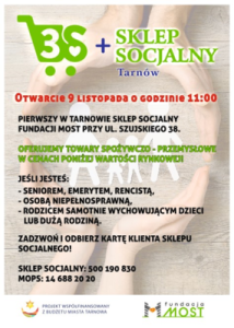 Plakat promujący sklep socjalny